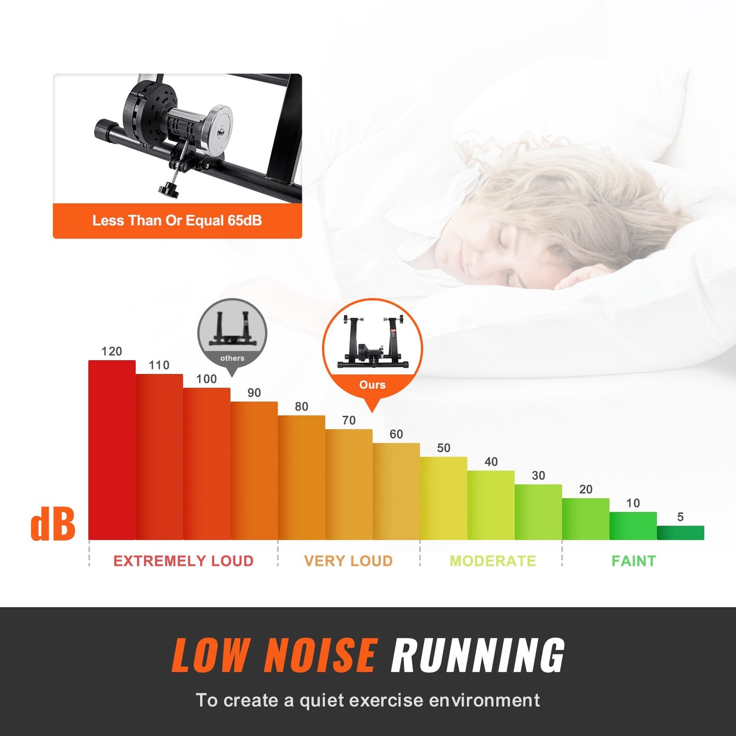 Bike Trainer Stand, magnetischer stationärer Fahrradständer für 26"-29" Räder, geräuschreduzierender Schwungradmotor, sicheres Radfahren für Indoor-Training, mit Schnellspannhebel und Vorderraderhöhung