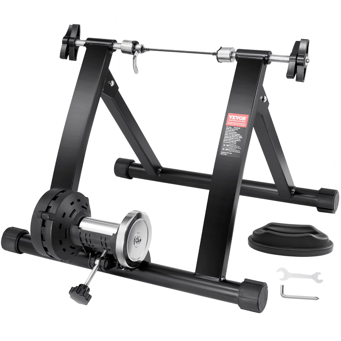 Bike Trainer Stand, magnetischer stationärer Fahrradständer für 26"-29" Räder, geräuschreduzierender Schwungradmotor, sicheres Radfahren für Indoor-Training, mit Schnellspannhebel und Vorderraderhöhung