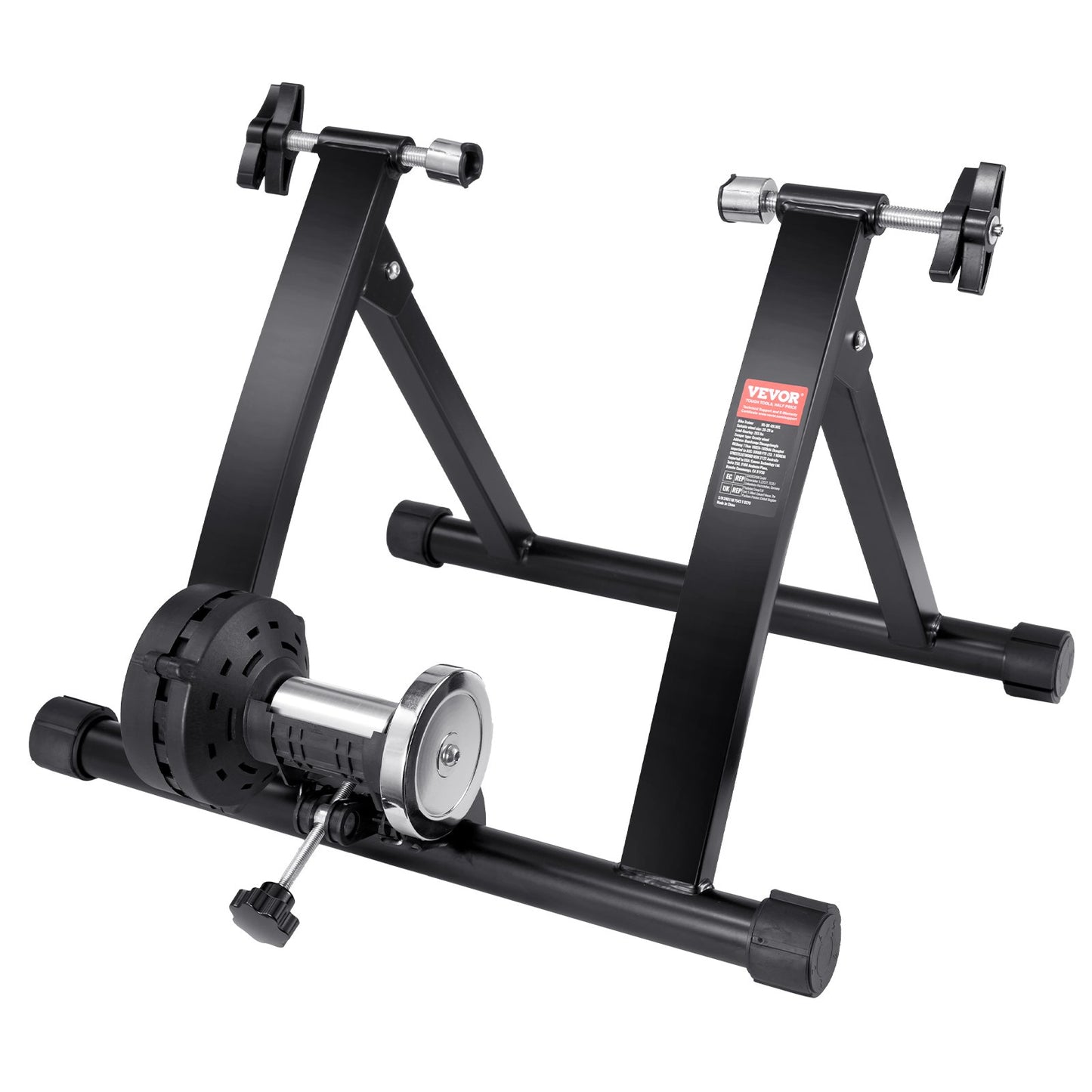Bike Trainer Stand, magnetischer stationärer Fahrradständer für 26"-29" Räder, geräuschreduzierender Schwungradmotor, sicheres Radfahren für Indoor-Training, mit Schnellspannhebel und Vorderraderhöhung