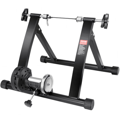 Bike Trainer Stand, magnetischer stationärer Fahrradständer für 26"-29" Räder, geräuschreduzierender Schwungradmotor, sicheres Radfahren für Indoor-Training, mit Schnellspannhebel und Vorderraderhöhung