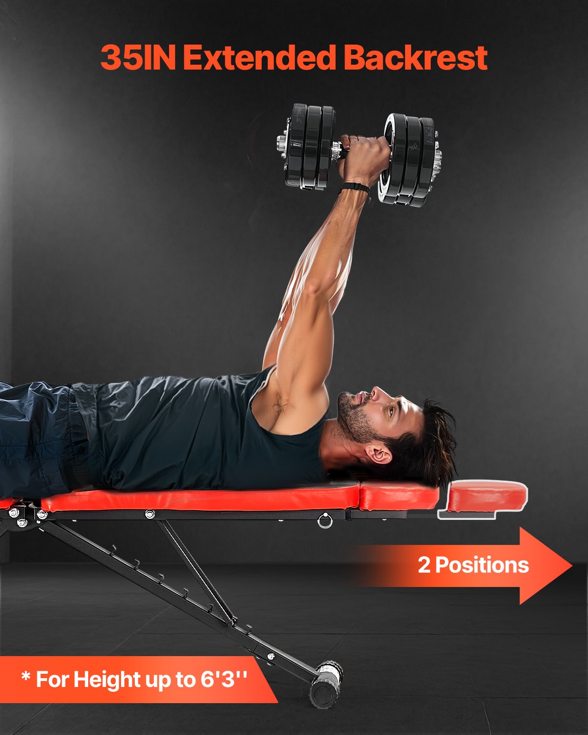 Weight Bench Sit Up Bench Home Gym Strength Training Adjustable Foldable