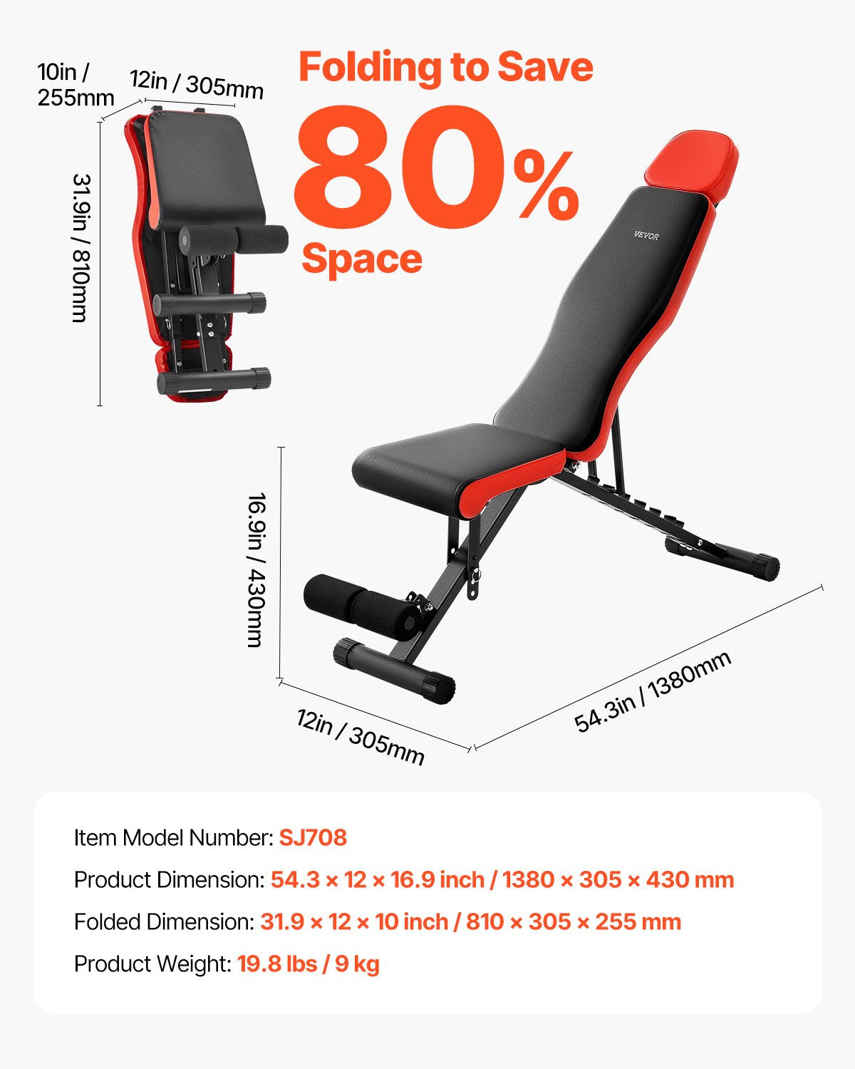 Weight Bench Sit Up Bench Home Gym Strength Training Adjustable Foldable