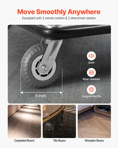 Hotel Bagagevagn 750 LBS plattformstruck med avtagbar framram