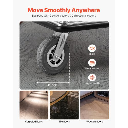 Hotel Bagagevagn 1200 LBS Borstad rostfritt stål Finish Bellman's Cart |  EU