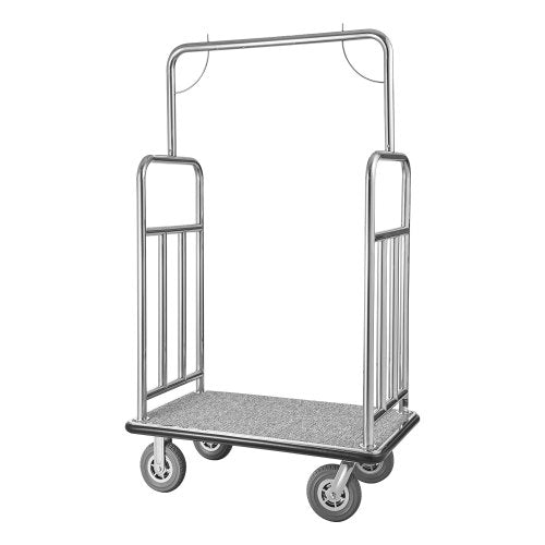 Hotel Bagagevagn 1200 LBS Borstad rostfritt stål Finish Bellman's Cart |  EU