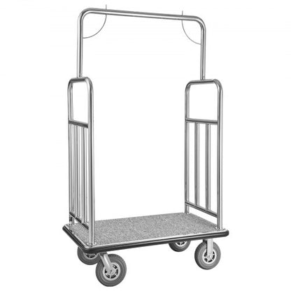 Hotel Bagagevagn 1200 LBS Borstad rostfritt stål Finish Bellman's Cart |  EU