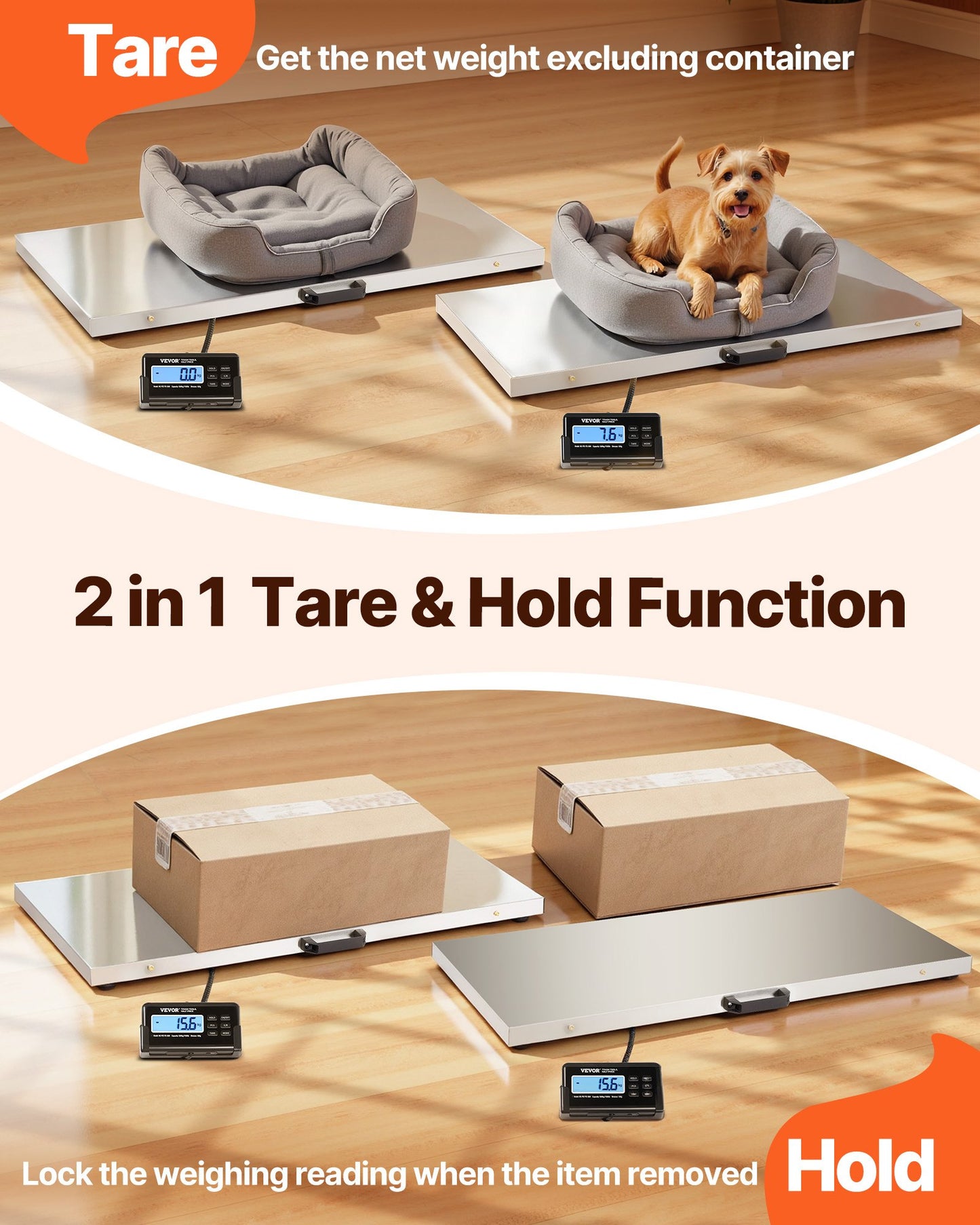 1100Lbs x 0.2Lbs Digital Livestock Scale Large Pet Vet Scale Stainless Steel Platform Electronic Postal Shipping Scale Heavy Duty Large Dog Hog Sheep Goat Pig Sheep Scale