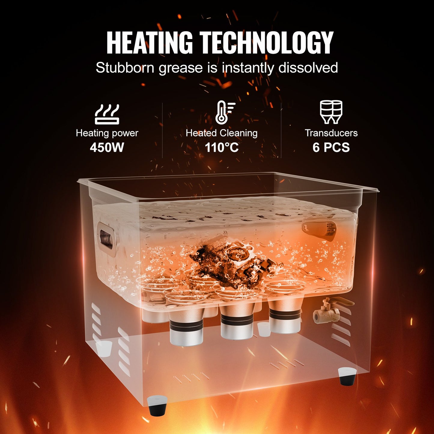 15L Ultrasonic Cleaner with Heater Timer & Basket, Professional Digital Sonic Cavitation Machine, 360W Cleaning Machine for Lab Tools, Metal Parts, Carburetor, Brass, Auto Parts, Engine Parts