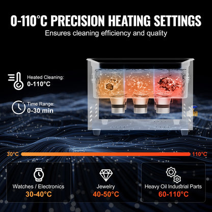 15L Ultrasonic Cleaner with Heating Timer and Digital Sound Machine