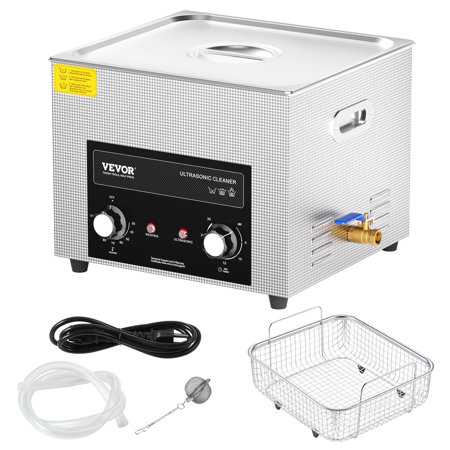 15L Ultrasonic Cleaner with Heating Timer and Digital Sound Machine