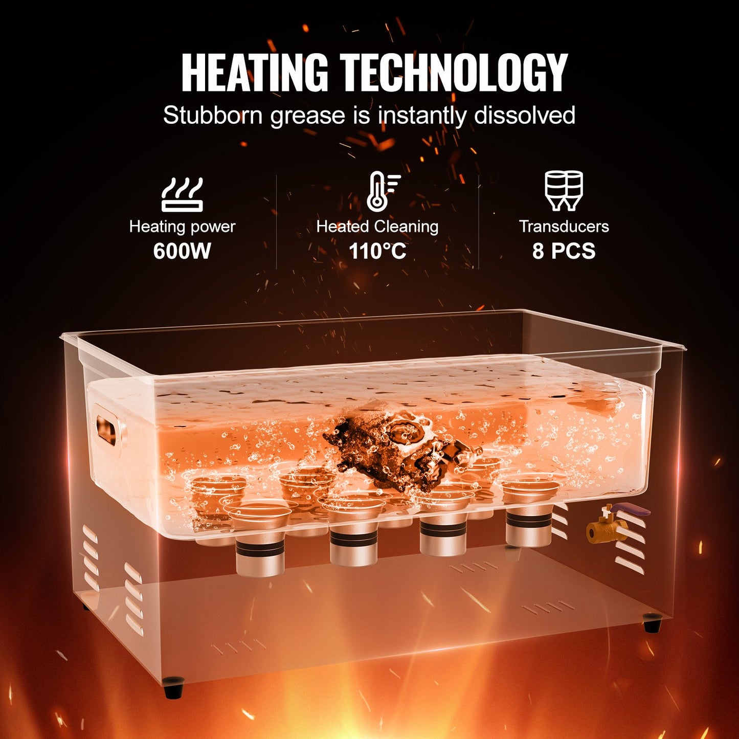 22L Ultrasonic Cleaner with Heater Timer & Basket, Professional Digital Sonic Cavitation Machine, 480W Cleaning Machine for Lab Tools, Metal Parts, Carburetor, Brass, Auto Parts, Engine Parts