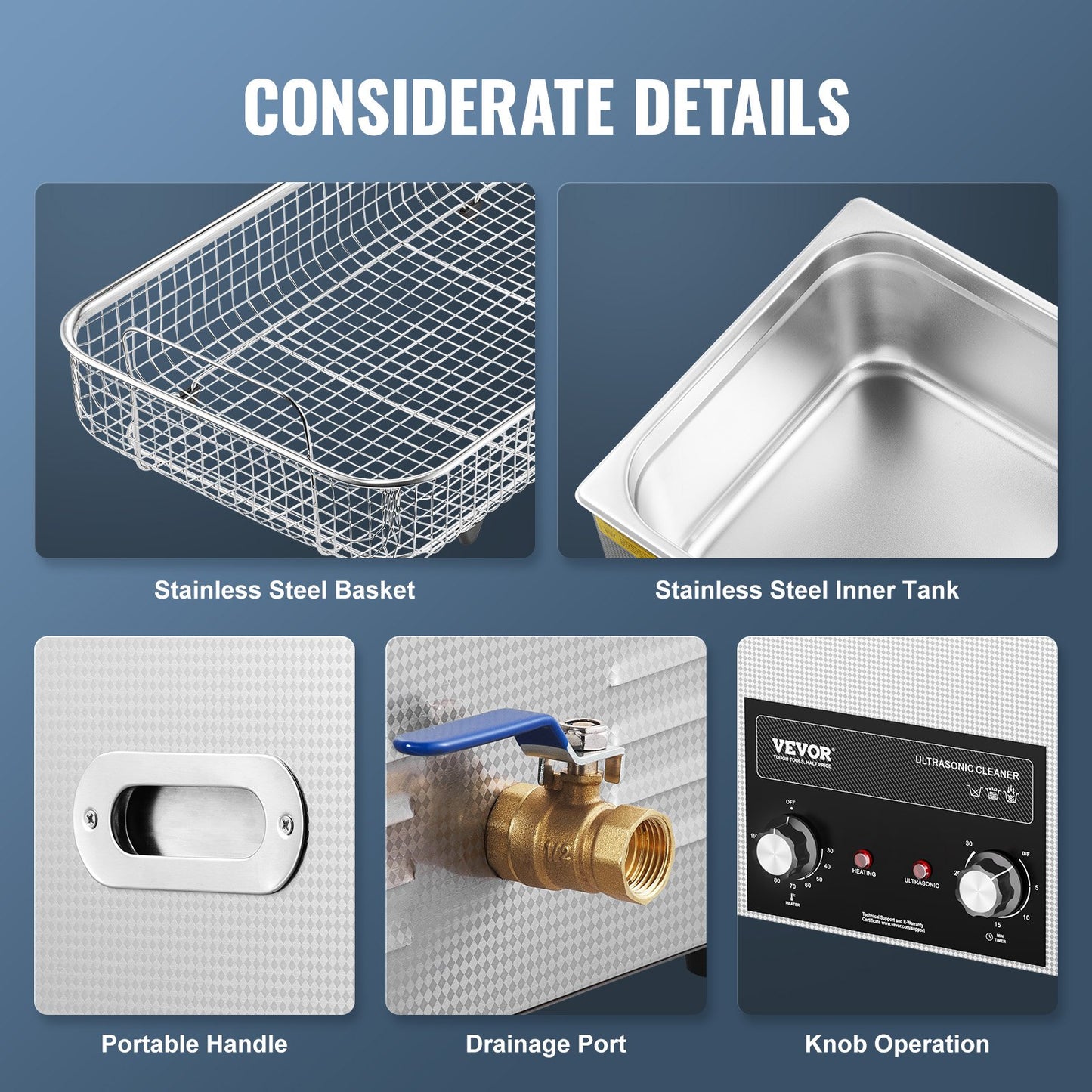 22L Ultrasonic Cleaner with Heating Timer and Digital Sound Machine