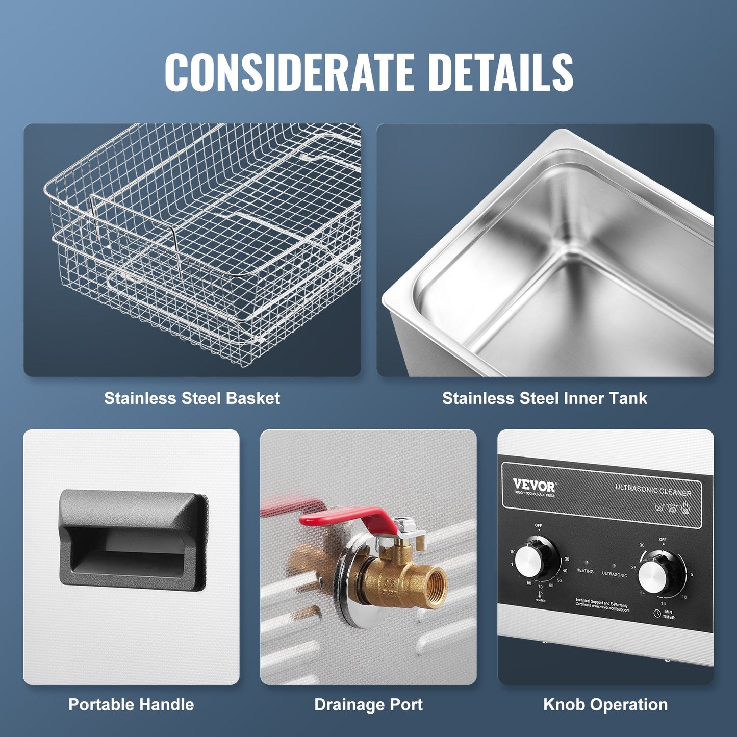 30L Ultrasonic Cleaner with Heating Timer and Digital Sound Machine