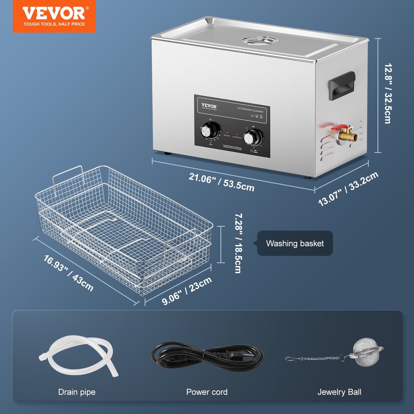 30L Ultrasonic Cleaner with Heating Timer and Digital Sound Machine