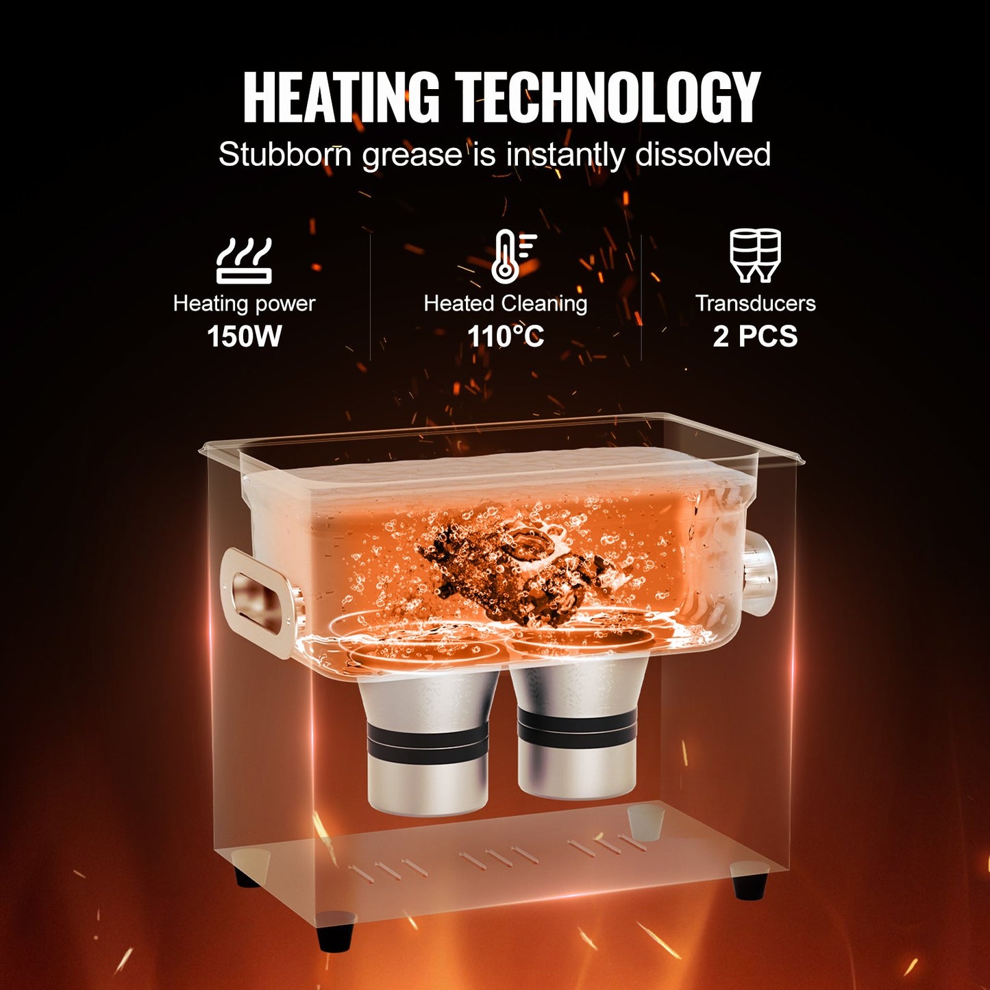 3L Ultrasonic Cleaner with Heater Timer &amp; Basket Digital Sonic Machine