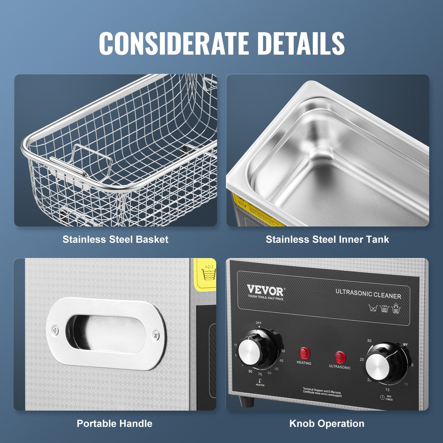 3L Ultrasonic Cleaner with Heater Timer &amp; Basket Digital Sonic Machine