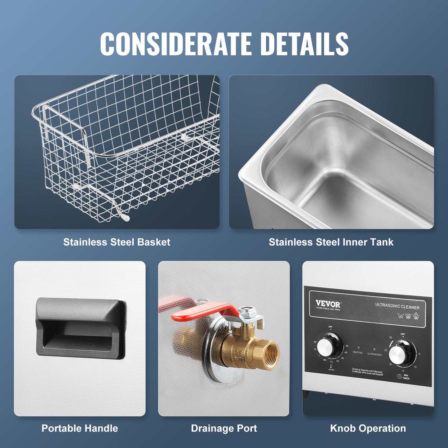 6L Ultrasonic Cleaner with Heater Timer & Basket, Professional Digital Sonic Cavitation Machine, 180W Cleaning Machine for Watch Instruments, Glasses, Coin, Metal Parts, Tool