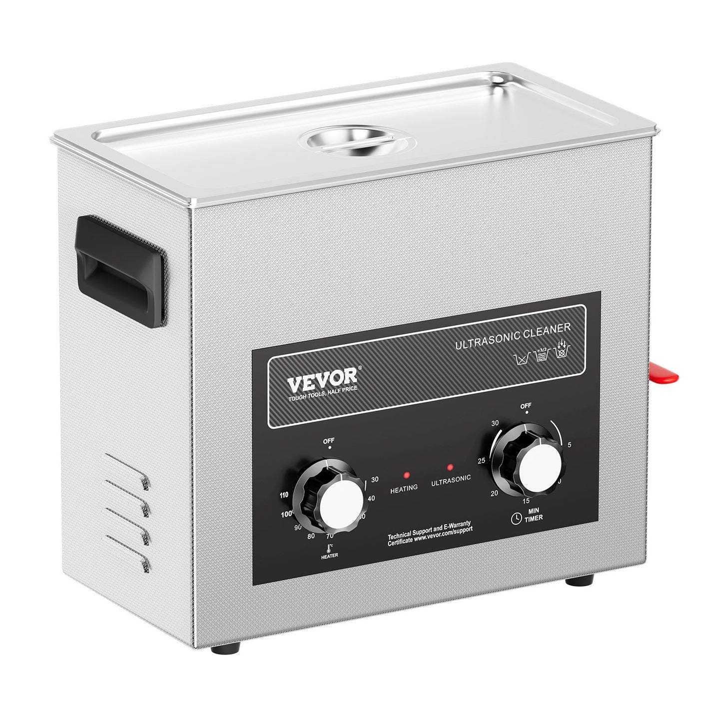 6L Ultrasonic Cleaner with Heat Timer &amp; Basket Digital Sonic Machine