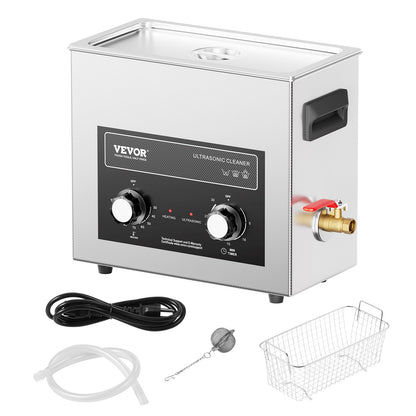 6L Ultrasonic Cleaner with Heat Timer &amp; Basket Digital Sonic Machine