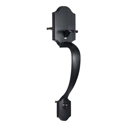 Framdörrhandtag och låssats, antik koppar framdörrlåssats med invändig knopp, justerbart hålavstånd encylindrigt handtag, för höger- och vänsterhänt entré och framdörr