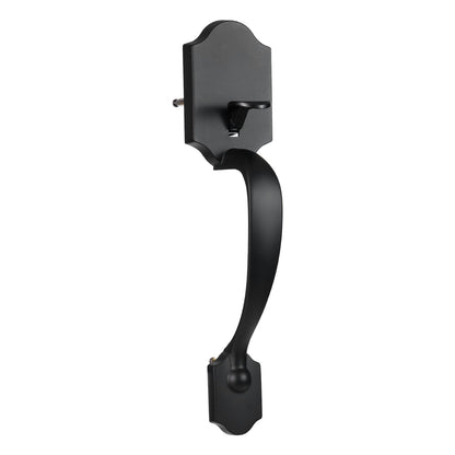 Framdörrhandtag och låssats, mattsvart framdörrlåssats med invändig knopp, justerbart hålavstånd encylindrigt handtag, för höger- och vänsterhänt entré och framdörr