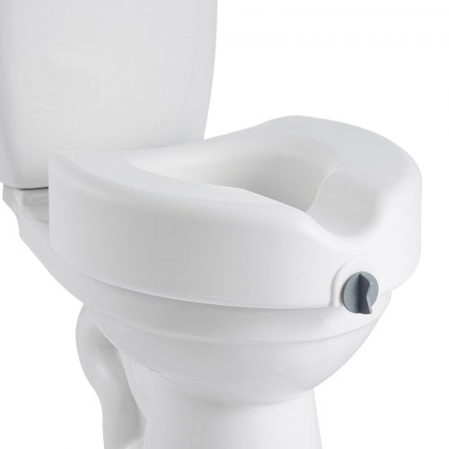 Raised Toilet Seat, 350 lbs Capacity, 5-Inch Lift Height, Commode Elevated Toilet Seat Riser with Enlarged Opening for Seniors, Elderly, Handicap, Disabled, Adults, Fits Elongated & Round Bowl
