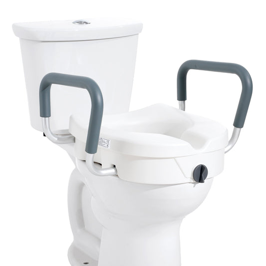 Raised toilet seat 5" height 350 lbs for round and elongated toilet