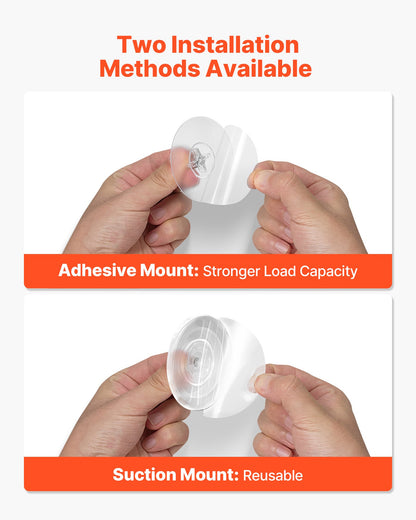 Suction Cup Hooks for Shower, 2-Pack No Drill Stainless Steel Hooks, Suction Cup Shower Towel Hanging Hook, for Bathroom Wall, Kitchen, Glass, Mirror and Tile to Hang Towels, Robes & Loofah