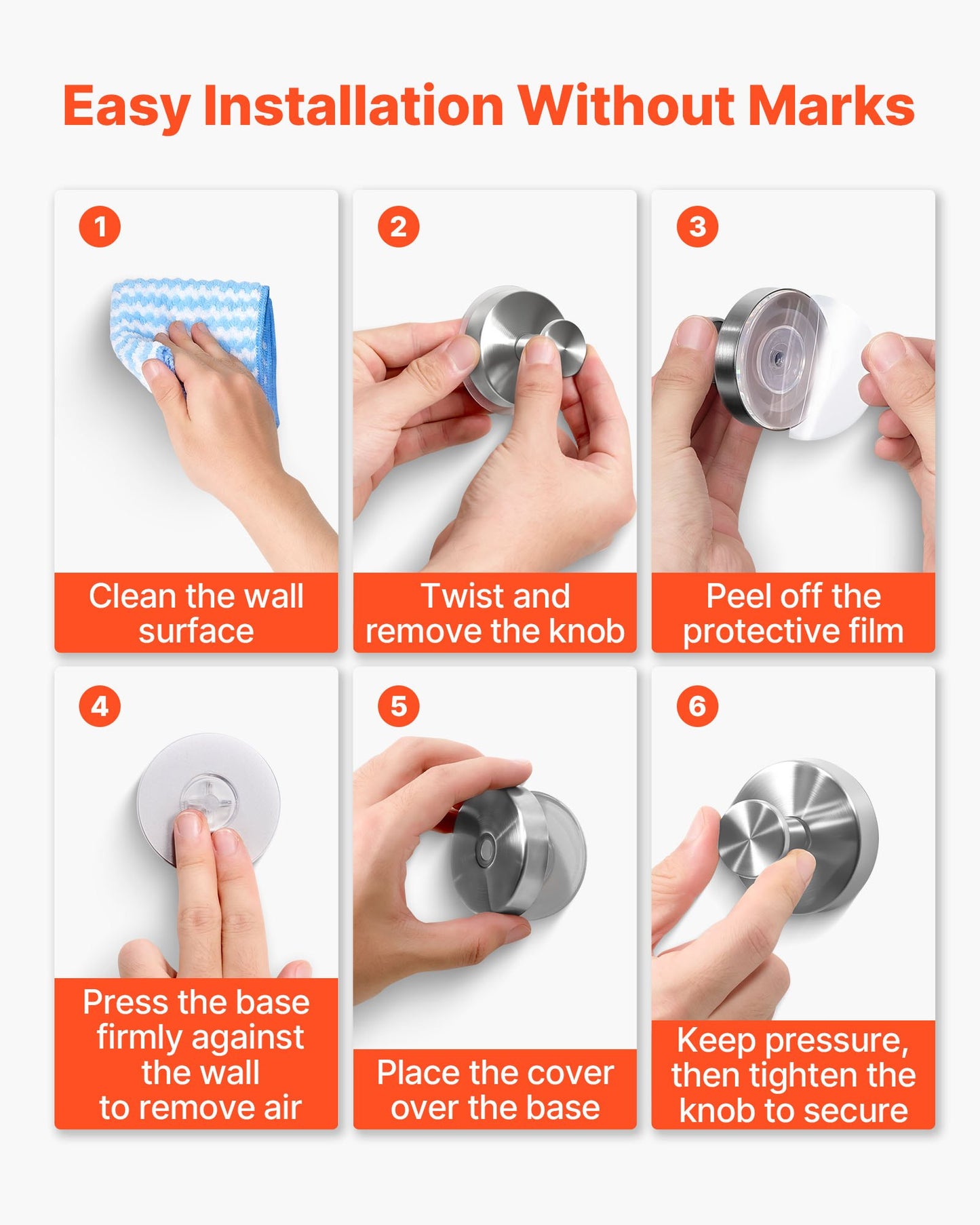 Suction Cup Hooks for Shower, 2-Pack No Drill Stainless Steel Hooks, Suction Cup Shower Towel Hanging Hook, for Bathroom Wall, Kitchen, Glass, Mirror and Tile to Hang Towels, Robes & Loofah