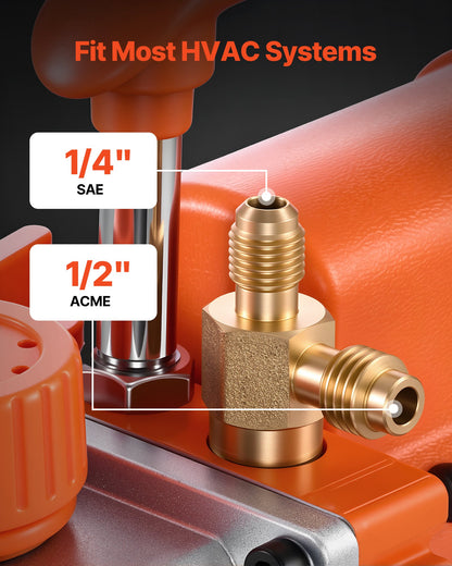 Vacuum Pump, 3.5 CFM 1/4 HP, HVAC Single Stage Rotary Vane AC Vacuum Pump, for R134a R22 R410a Systems, 4 Pole Motor, for Automotive Air Conditioner Maintenance Resin Degassing, Oil Included