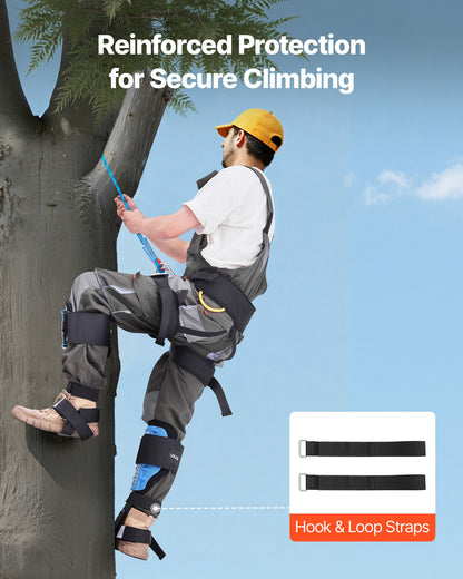 Tree Climbing Spikes, Height-Adjustable Tree Climbing Gear with Straps & Padding Cushion, 350 lbs Load Capacity, Heavy Duty Steel Climb Spurs Arborist Equipment for Fruit Picking Hunting