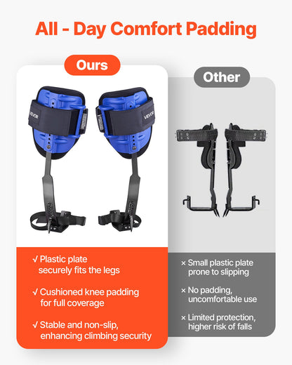 Tree Climbing Spikes Set, Height-Adjustable Tree Climbing Gear with Straps & Harness, 350 lbs Load Capacity, Heavy Duty Steel Climb Spurs Arborist Equipment for Fruit Picking Hunting