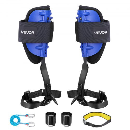 Tree Climbing Spikes Set, Height-Adjustable Tree Climbing Gear with Straps & Waist Harness, 350 lbs Load Capacity, Heavy Duty Steel Climb Spurs Arborist Equipment for Fruit Picking Hunting