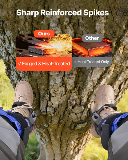 Tree Climbing Spikes Set, Height-Adjustable Tree Climbing Gear with Straps & Waist Harness, 350 lbs Load Capacity, Heavy Duty Steel Climb Spurs Arborist Equipment for Fruit Picking Hunting