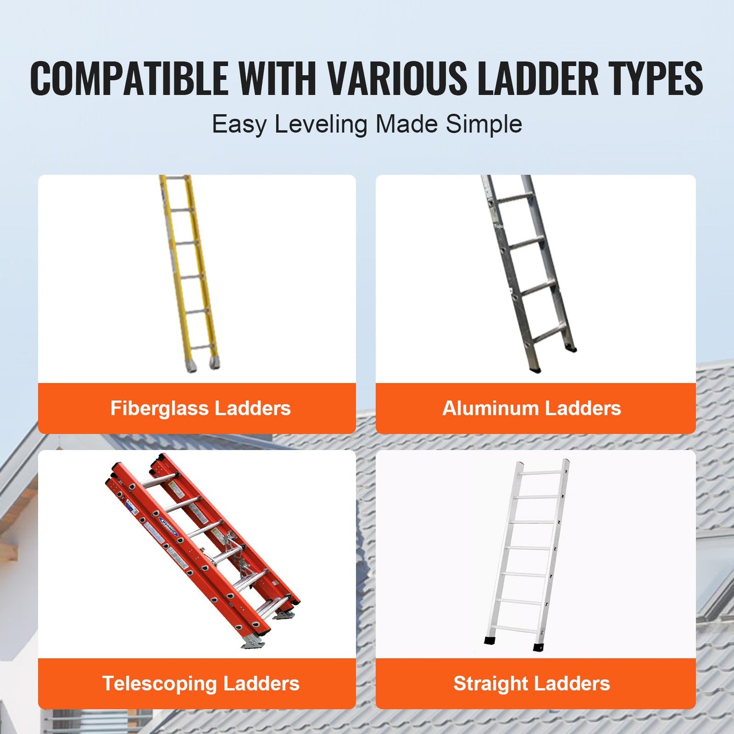 Ladder Levler 380lbs Load PP Leveling Tool with Storage for Uneven Ground