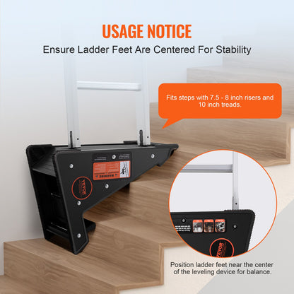 Ladder Levler 380lbs Load PP Leveling Tool with Storage for Uneven Ground