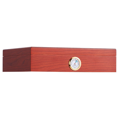 25 Cigars Humidor Glasstop Cedar Cigar Storage Box Humidifier Hygrometer