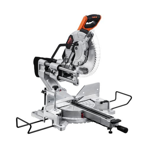 Sliding Compound Miter Saw, 12-Inch Blade, 15 Amp Motor, 60-Tooth, Corded Double Bevel Sliding Miter Saw, LED Precision Alignment, Angle Adjustable, for Wood, Composite Decking, Laminates