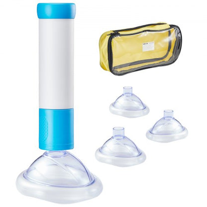 Choking Rescue Device, Portable Airway Clear Anti Choking Suction Device with 4 Multi-size Masks and 1 Storage Bag, First Aid Kit for Removing Blocked Objects, for Home, School, Travel