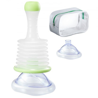 Choking Rescue Device, Portable Airway Clear Anti Choking Suction Device with 2 Multi-size Masks and 1 Storage Bag, First Aid Kit for Removing Blocked Objects, for Home, School, Travel