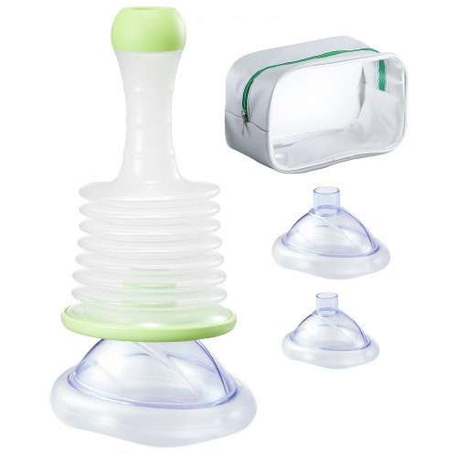 Choking Rescue Device, Portable Airway Clear Anti Choking Suction Device with 3 Multi-size Masks and 1 Storage Bag, First Aid Kit for Removing Blocked Objects, for Home, School, Travel