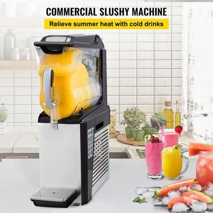 Slushy Machine, 10L 1 Tank Slushie Machine for Home, 600W Commercial Slushy Machine, machine a slush for Frozen Drinks Automatic Clean, Slushy Machine for Home Supermarkets Cafes Restaurants
