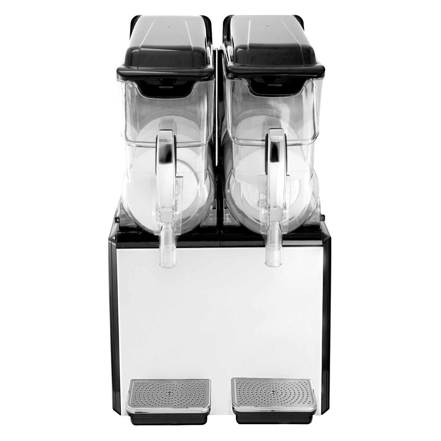 110V Slushy Machine 20L Double Bowl Margarita Frozen Drink Maker 900W Automatic Clean Day and Night Modes for Supermarkets Cafes Restaurants Snack Bars Commercial Use