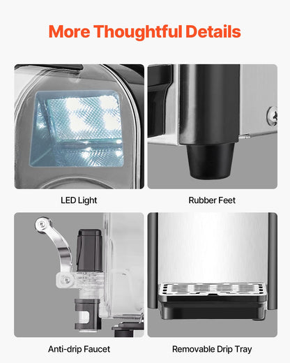 Commercial Slushy Machine, 3L Single Bowl Slush Drink Maker, 330W Frozen Drink Machine with Temperature Preservation, Stainless Steel Home Slush Frozen Drink Machine Automatic Clean, Black