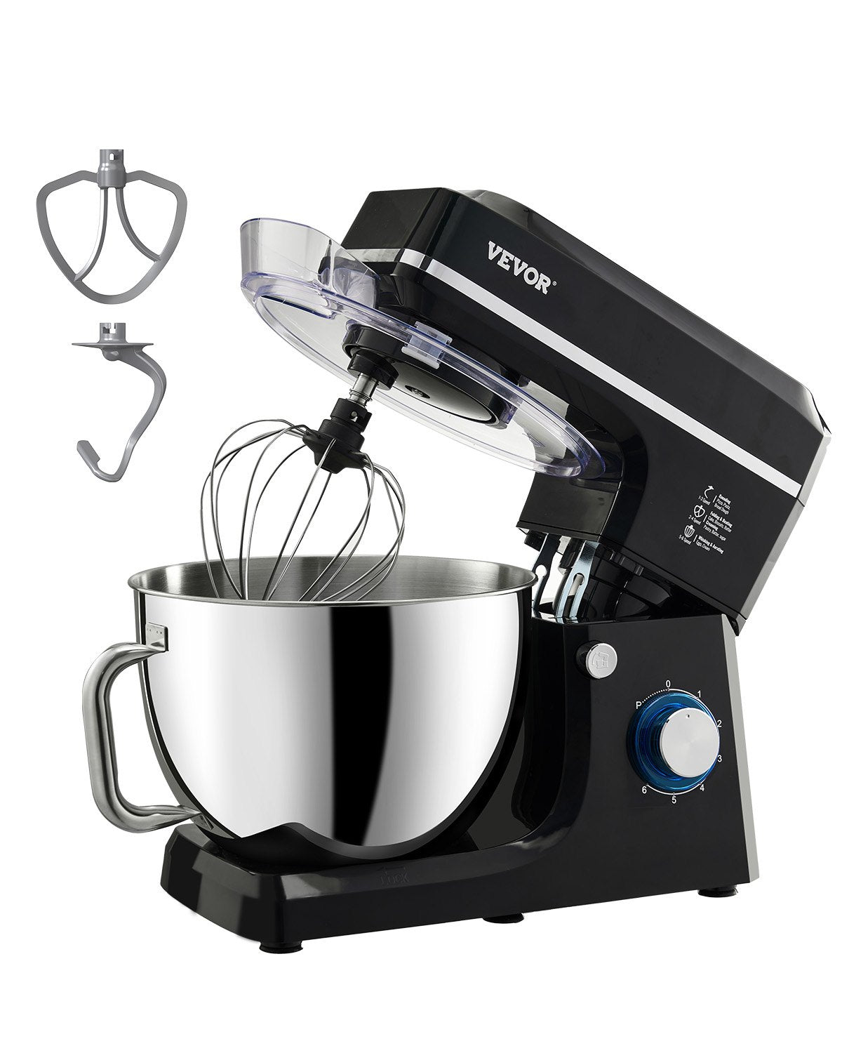 Stand Mixer 8.3 QT Electric Dough Mixer 1400W 6 + P Speeds Food Whisk