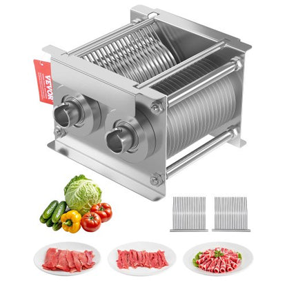 Meat Cutter Machine Blade, 5 mm Blade for Commercial Meat Cutter, One Set Blade for SJY-DQ90 Meat Cutting Machine, Stainless Steel, Cutter Slicer Blade Set for Boneless Meat, Soft Vegetables