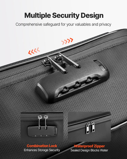 Fireproof Document Box, 1832 ℉ Heat Insulated Fireproof & Waterproof Box with Lock, Portable Multi-Layer Home Office Travel File Storage Organizer, for Passports, Important Documents, Files