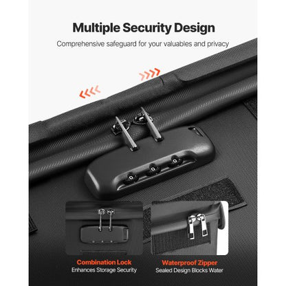 Brandsäker dokumentlåda, 1000 ℃ värmeisolerad brandsäker och vattentät låda med lås, bärbar filförvaring säkerhetsorganisatör hemmakontor reseanvändning, för pass, viktiga dokument och filer |  EU