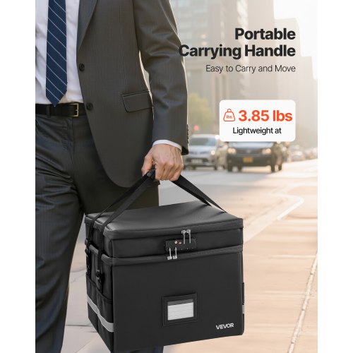 Brandsäker dokumentlåda, 1000 ℃ värmeisolerad brandsäker och vattentät låda med lås, bärbar tvålagers filförvaringsorganisatör hemmakontor reseanvändning, för pass, viktiga dokument, filer |  EU