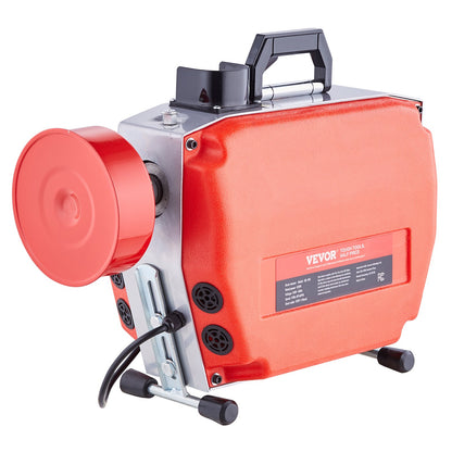 Sewer Cleaning Machine 120FT x 7/8" 420W Sewer Snake Auger Manual Feed